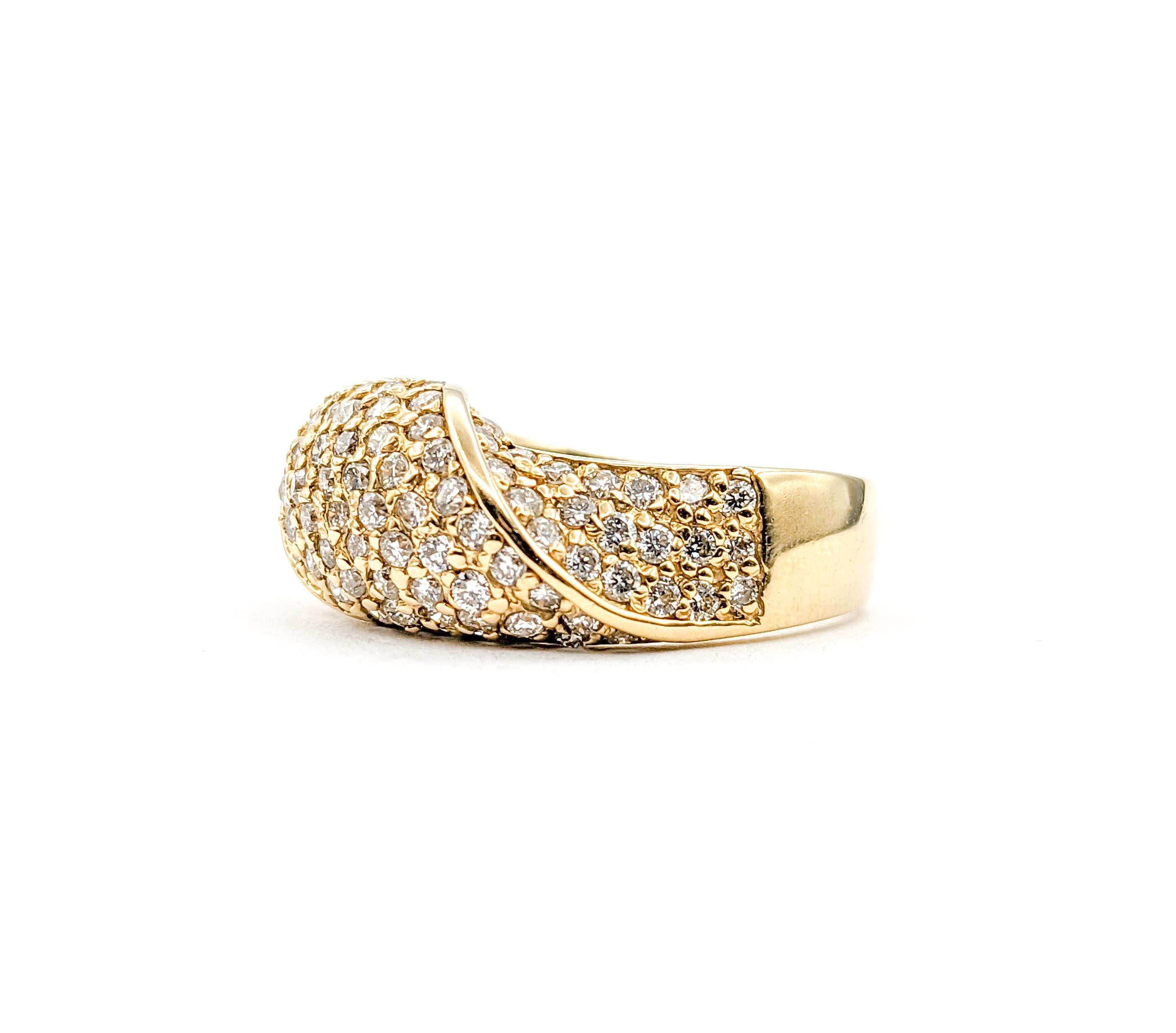 1.63ctw Diamond Ring In Yellow Gold For Sale 4
