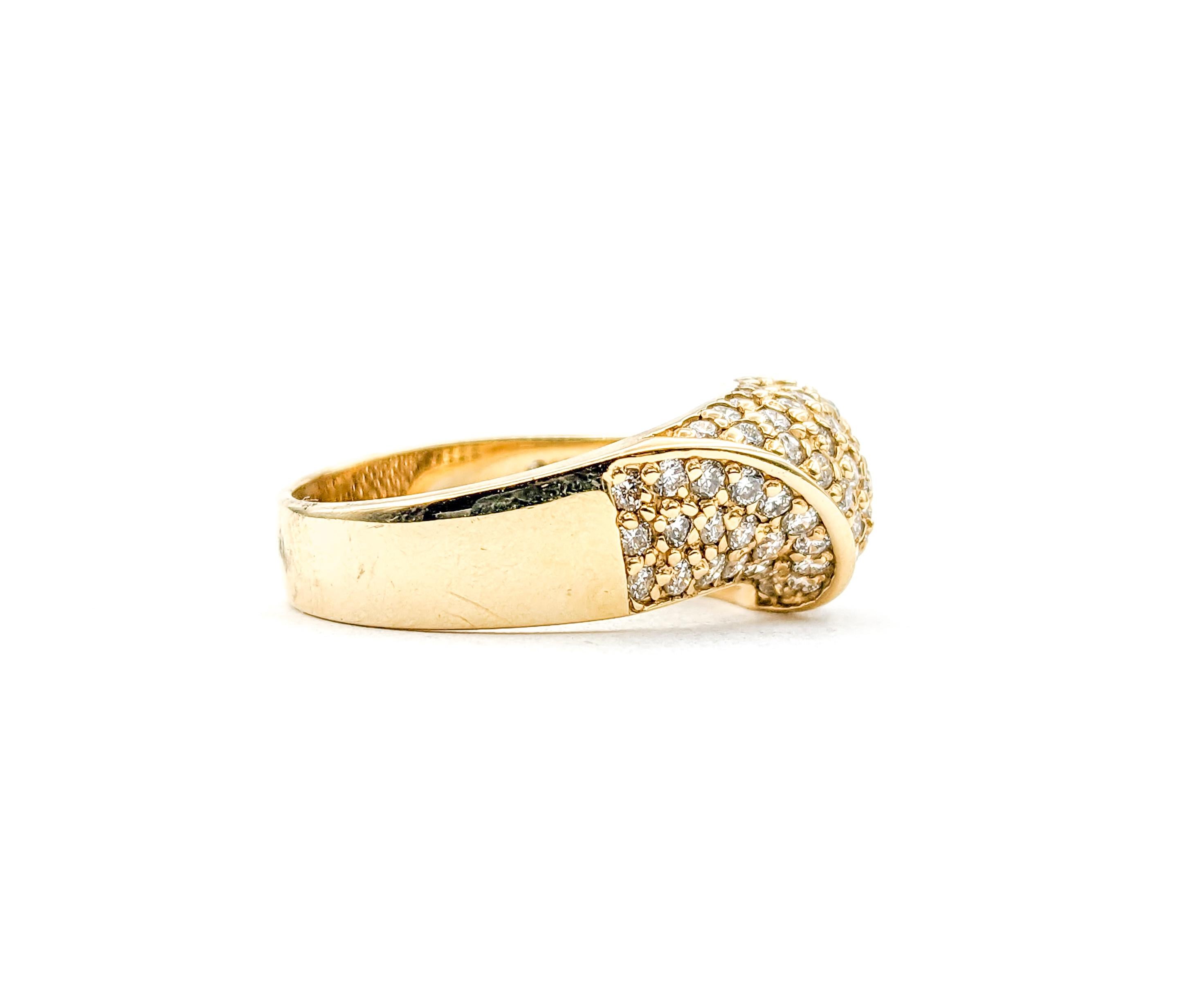 1.63ctw Diamond Ring In Yellow Gold For Sale 1