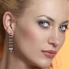 1,64 Karat 18 Karat Gold Diamant-Kronleuchter-Ohrringe