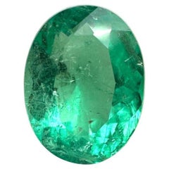 1.64 Carat 9x7 Green Colombian Emerald - Oval Cut May Birthstone Gem