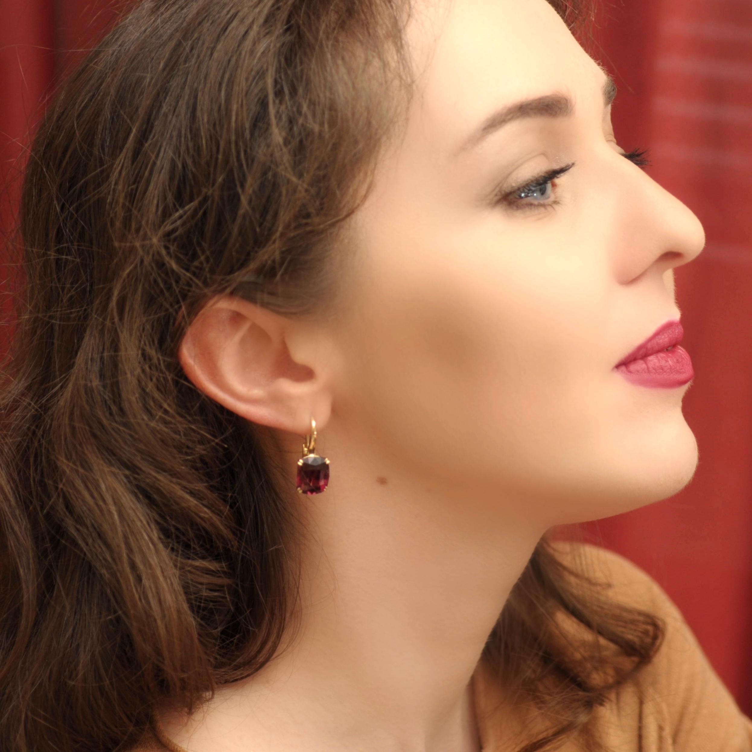 burgundy and gold earrings