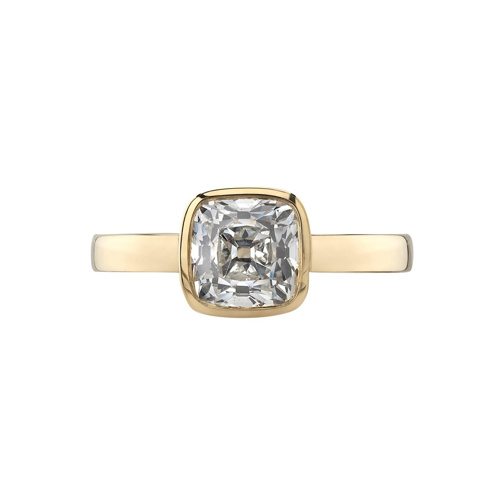 Handcrafted Wyler Antique Cushion Cut Diamond Ring by Single Stone For Sale