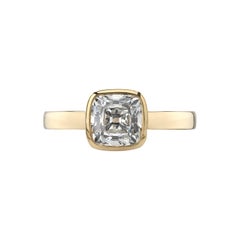 Handcrafted Wyler Cushion Cut Diamond Ring by Single Stone