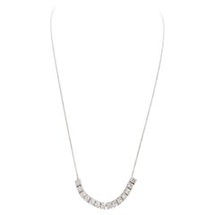 1.64 Carat Diamond Mini Tennis Necklace 14 Karat White Gold 17'' (collier de tennis en or blanc 14 carats)
