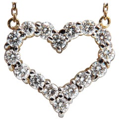 1.64 Carat Diamonds Open Heart Necklace 14 Karat G/Vs*