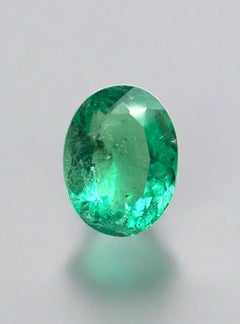 1.64 Carat Green Oval Emerald  Natural Colombian May Birthstone