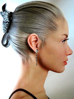 1.64 Carat Natural Briolette Diamonds Dangle Earrings 14 Karat