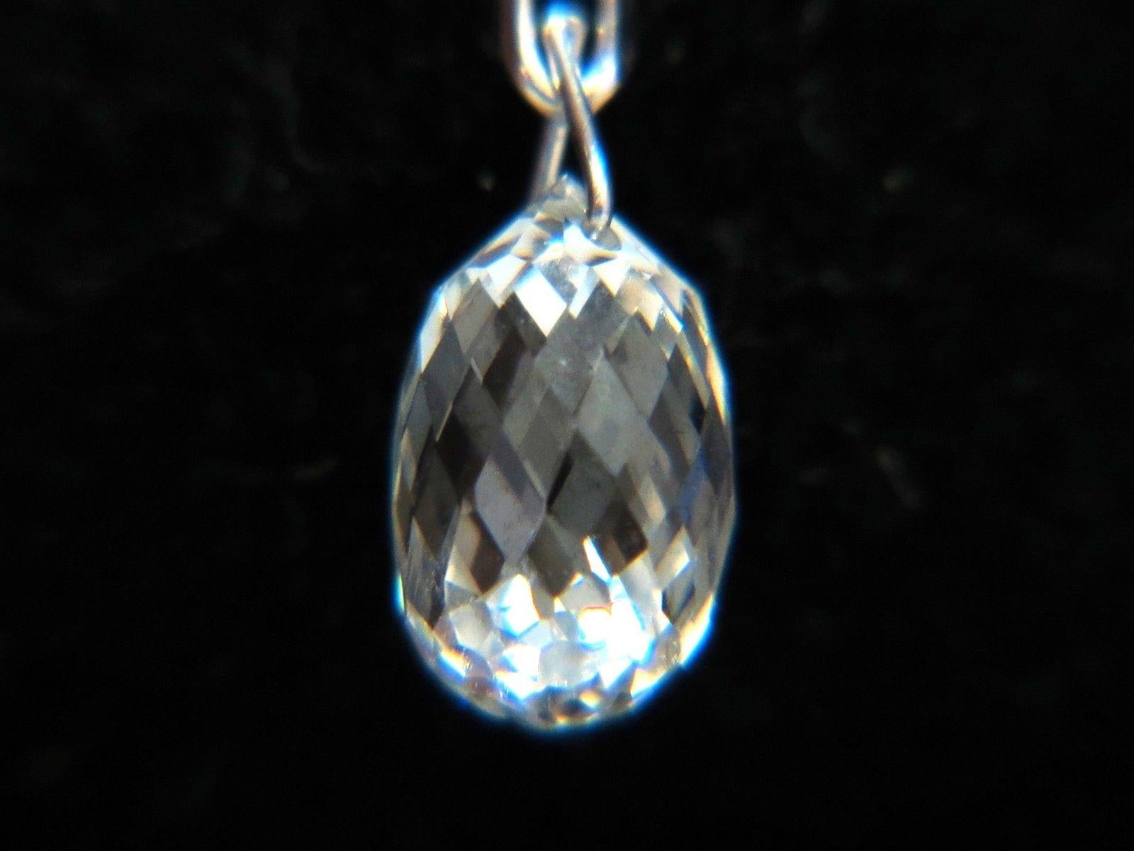 Victorian 1.64 Carat Natural Briolette Diamonds Dangle Earrings 14 Karat For Sale