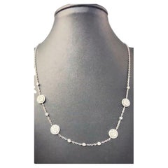 1.64 Carat Natural Diamond 18K White Gold Necklace