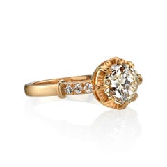 Handcrafted Arielle Old European Cut Diamond Ring by Single Stone