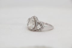 1.64 Carat Pear Shape Diamond Ring in 18 Karat Gold