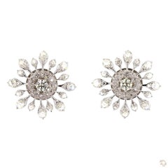 1.64 Carat Round Brilliant Cut Diamond Earrings