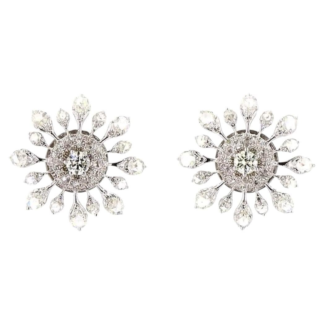 1.64 Carat Round Brilliant Cut Diamond Earrings