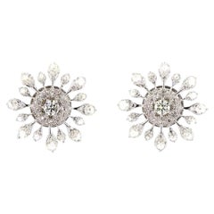 1.64 Carat Round Brilliant Cut Diamond Earrings