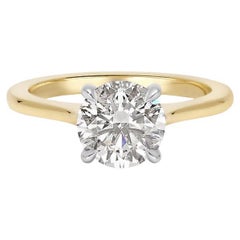 1.64 Carat Round Brilliant Statement Brilliant White  Classic Charm Diamond Ring