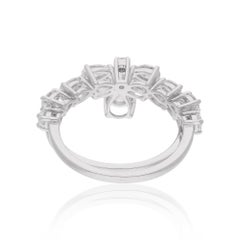 1.64 Carat SI Clarity HI Color Pear & Round Diamond Two Ring 18 Karat White Gold