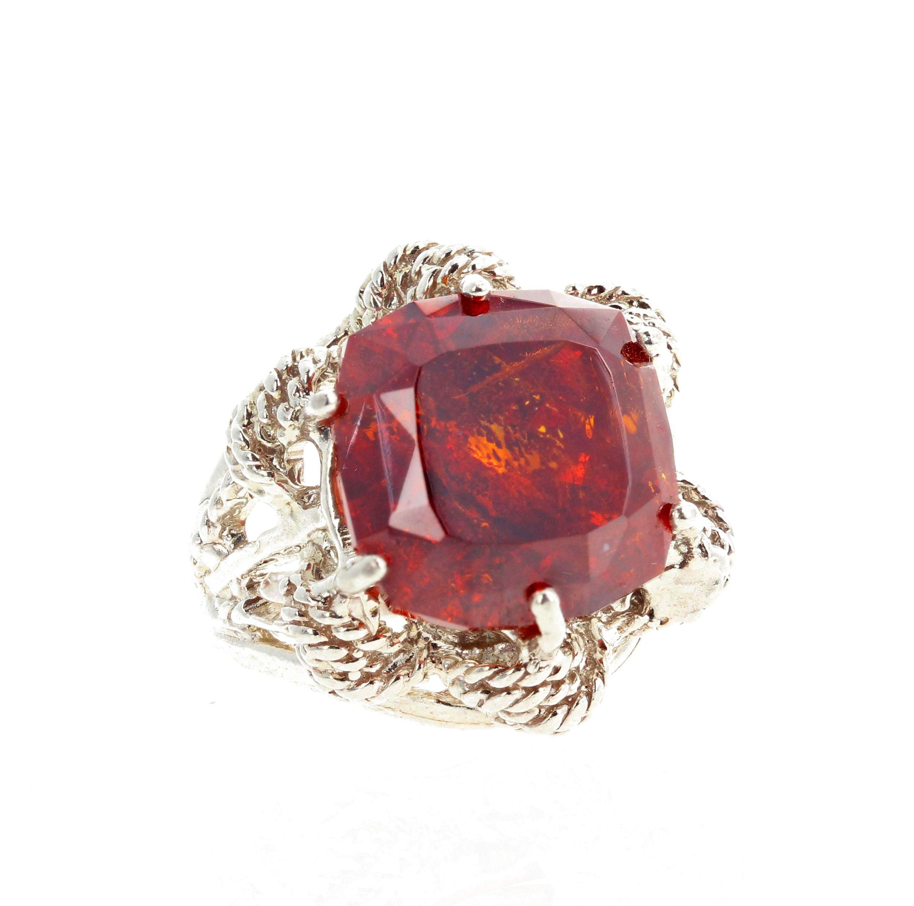 AJD Intensely Extremely Glittering VERY RARE 16.4 Carat Sphalerite Ring In New Condition For Sale In Raleigh, NC