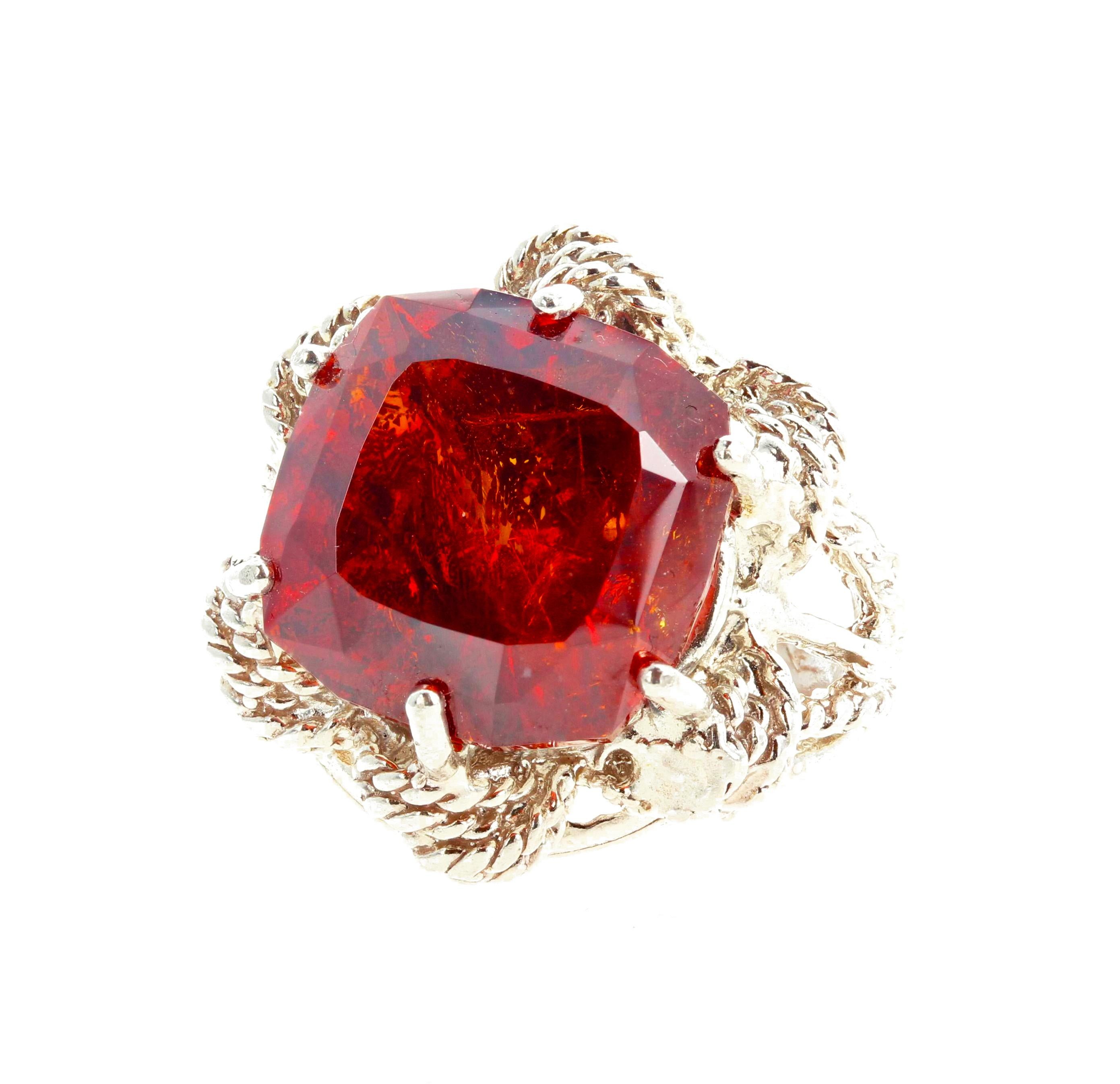 Women's or Men's AJD Intensely Extremely Glittering VERY RARE 16.4 Carat Sphalerite Ring For Sale