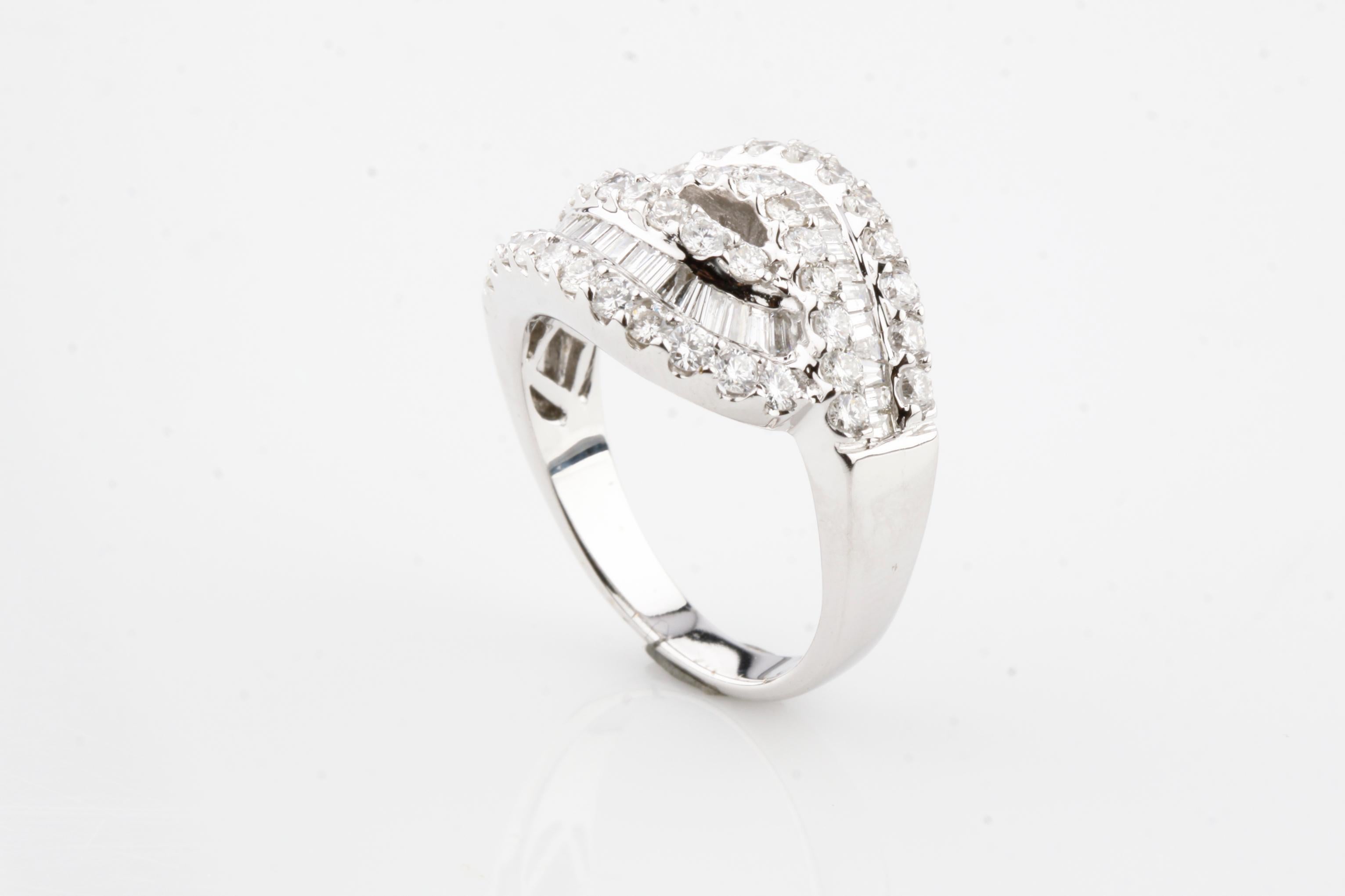 1.64 Carat Diamond Knot Band in 14 Karat White Gold In Good Condition For Sale In Sherman Oaks, CA