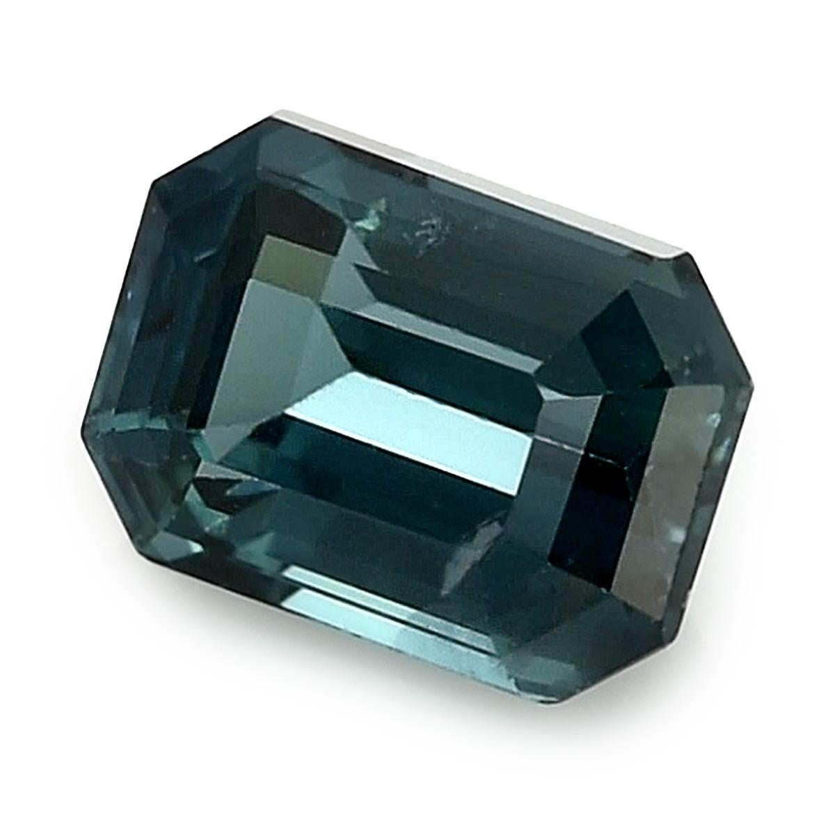 Introducing a captivating Natural Green Blue Sapphire with a carat weight of 1.64 carats. This exquisite gem features an Octagonal shape and precise measurements of 7.15 x 5.07 x 4.22 mm. The Brilliant/Step cut enhances its brilliance, revealing a