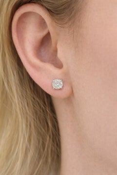 Brillante Jewels 1.64ct Round Diamond Stud Earrings in 14K White Gold