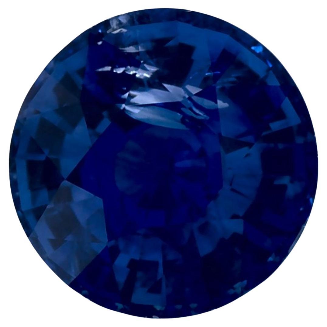 1.64 Ct Blue Sapphire Round Loose Gemstone For Sale
