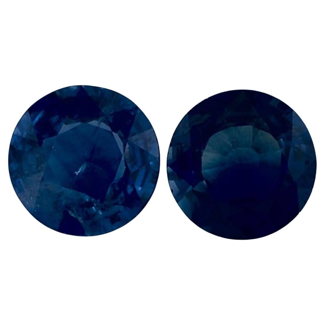 1.64 Ct Blue Sapphire Round Loose Gemstone