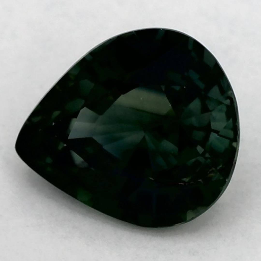 Taglio a goccia 1.64 Ct Green Sapphire Pear Loose Gemstone in vendita