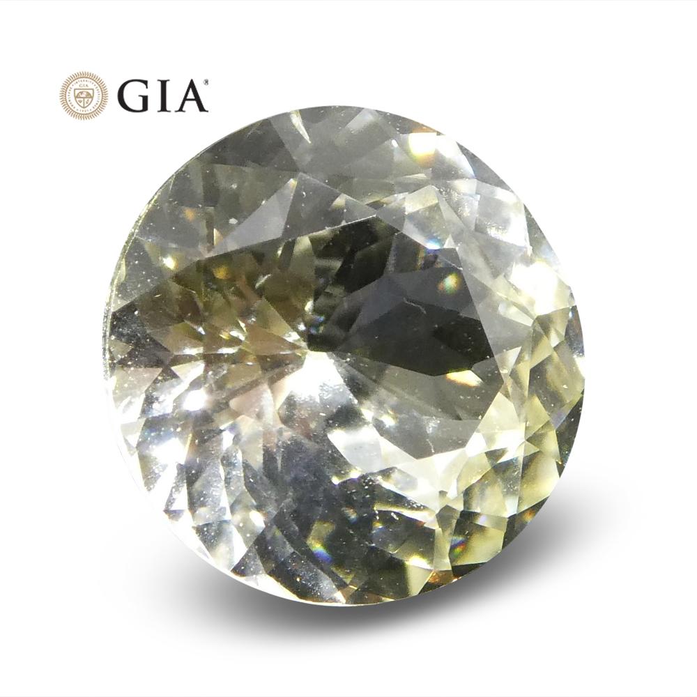 1.64 ct Round Pastel Yellow Sapphire GIA Certified Sri Lankan Unheated For Sale 4