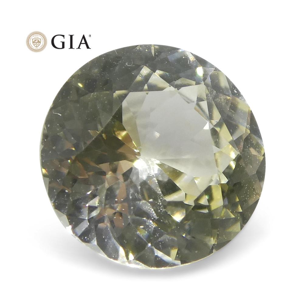 Brilliant Cut 1.64 ct Round Pastel Yellow Sapphire GIA Certified Sri Lankan Unheated For Sale