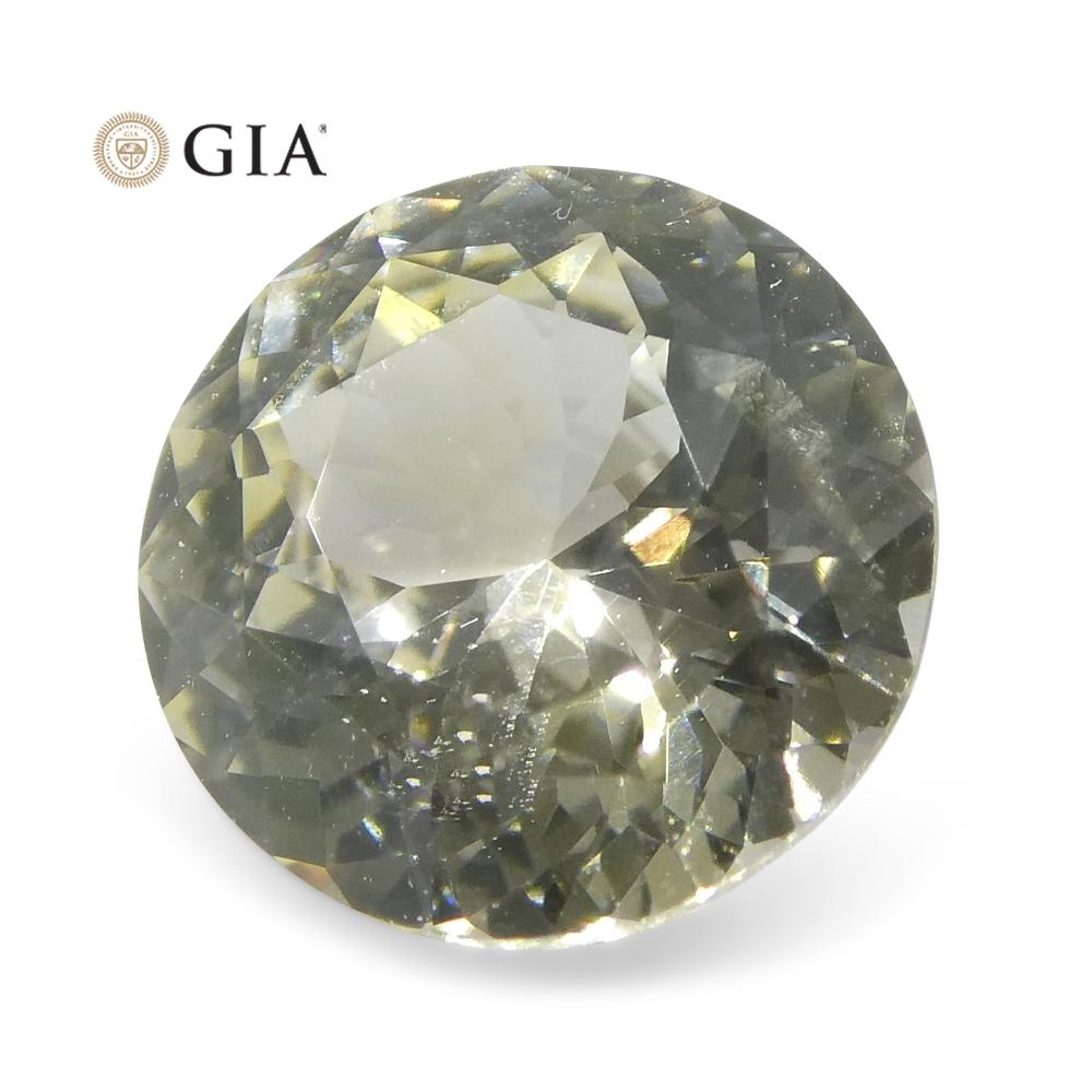1.64 ct Round Pastel Yellow Sapphire GIA Certified Sri Lankan Unheated In New Condition For Sale In Toronto, Ontario