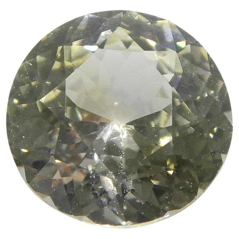 1.64 ct Round Pastel Yellow Sapphire GIA Certified Sri Lankan Unheated For Sale