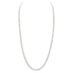16,40 Karat runder natürlicher Diamant-Tennis-Halskette 14 Karat Weißgold 22''