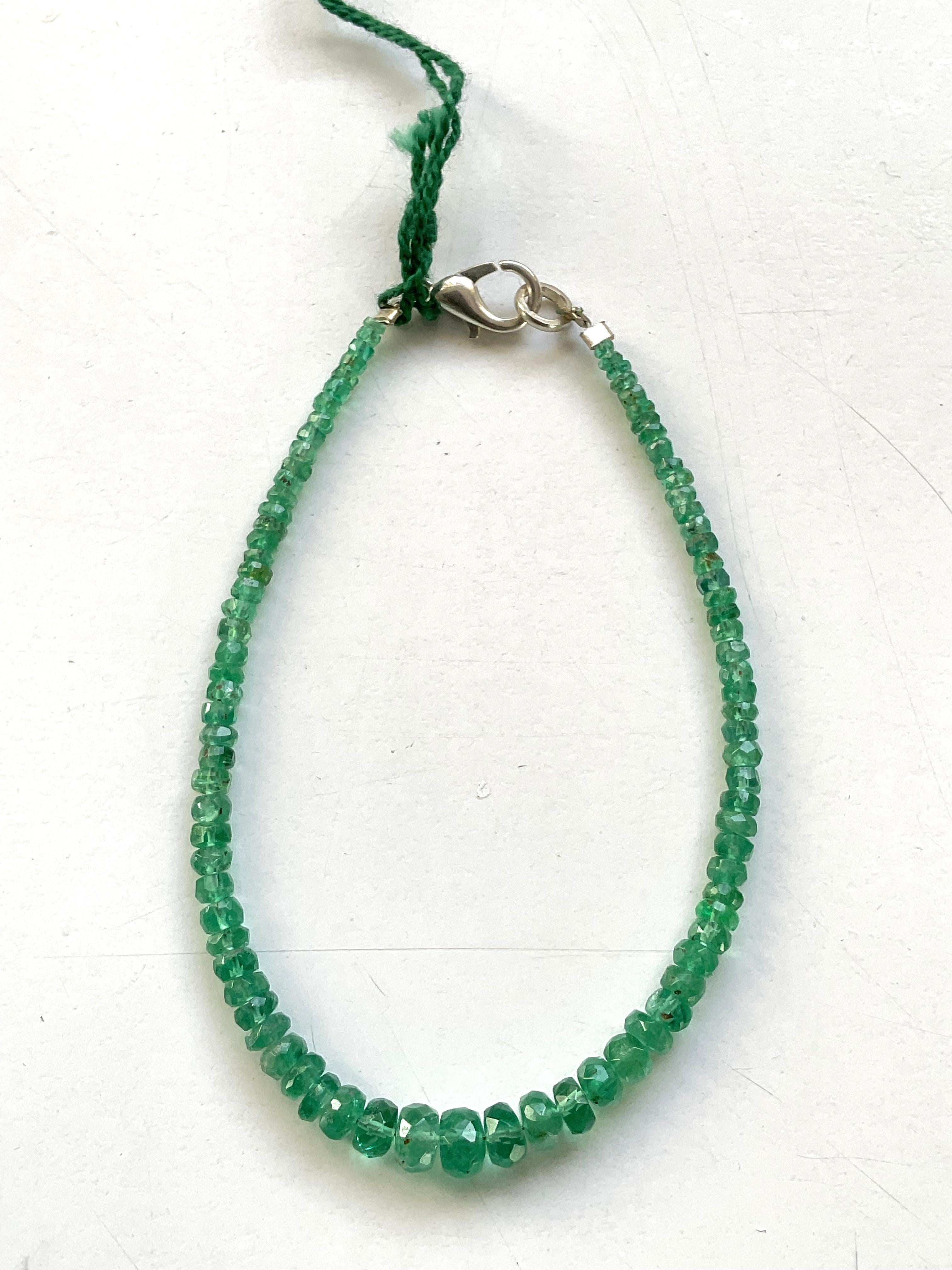 Art déco 16.40 Carats Panjshir Emerald Faceted Beads For Fine Jewelry Natural Gemstone (Perles à facettes en émeraude du Panjshir pour la joaillerie fine) en vente
