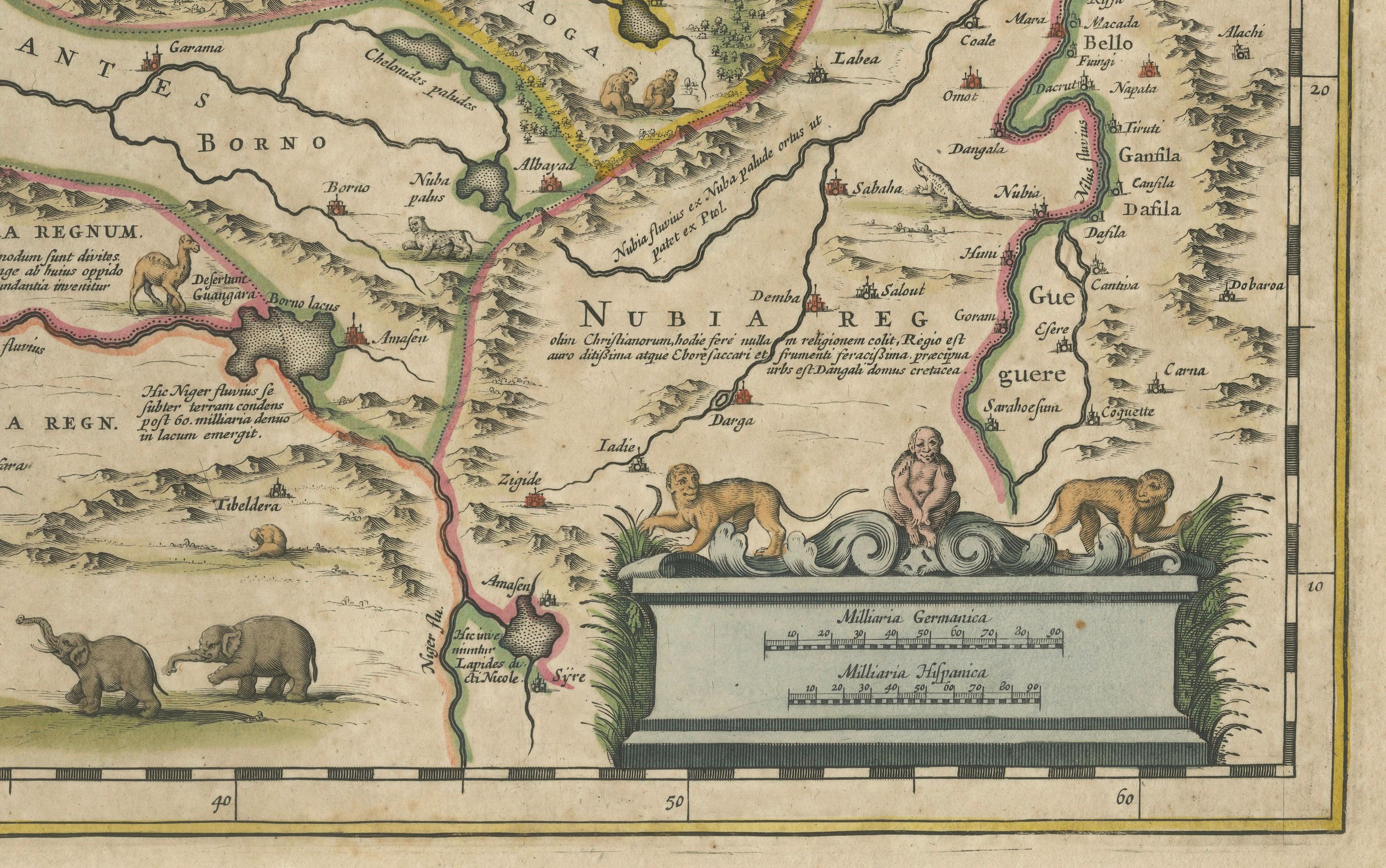 Carte de l'Afrique du Nord Nova Barbariae de 1640 ou de la côte Barbaire Bon état - En vente à Langweer, NL
