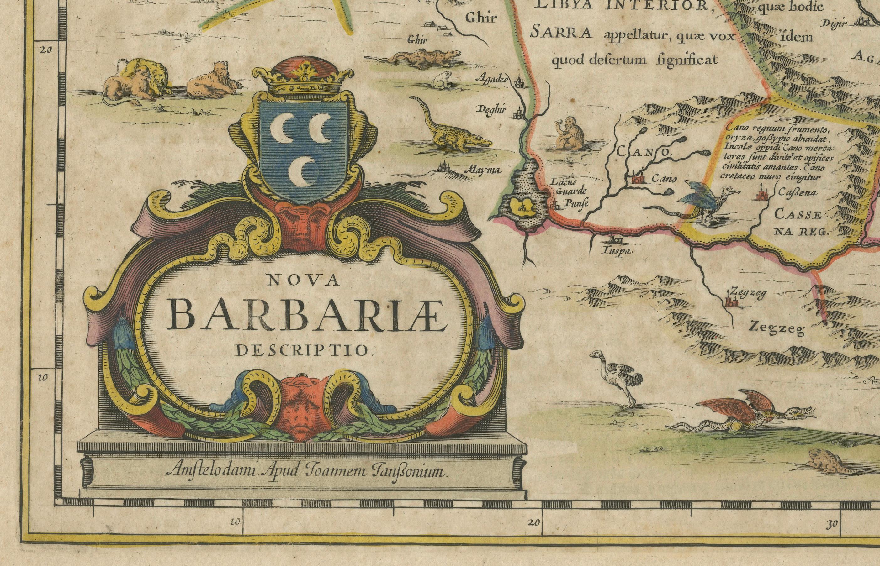 Milieu du XVIIe siècle Carte de l'Afrique du Nord Nova Barbariae de 1640 ou de la côte Barbaire en vente