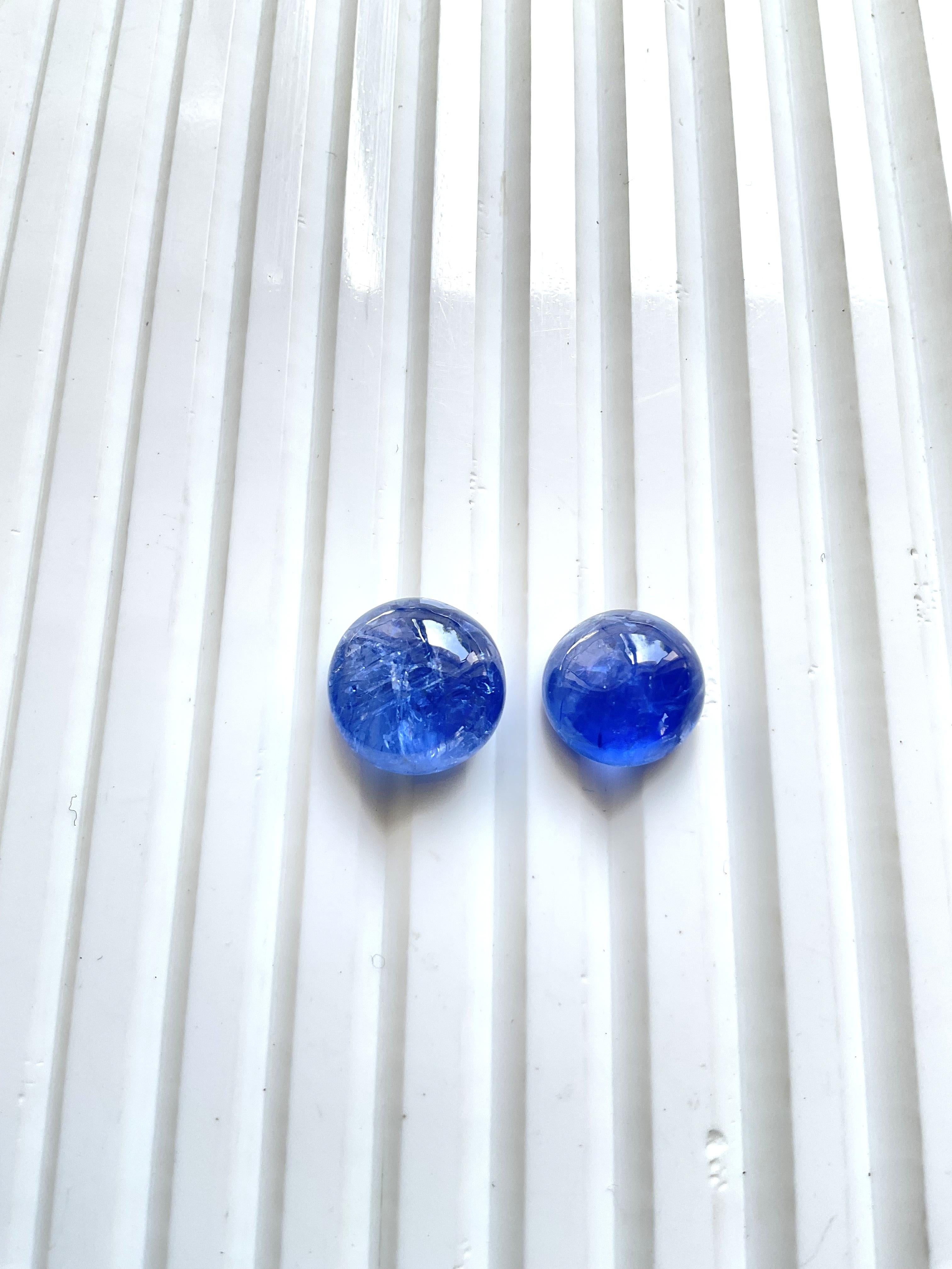 16.41 Carats Burmese Blue Sapphire No Heat Round cabochon Natural sapphire gem In New Condition For Sale In Jaipur, RJ
