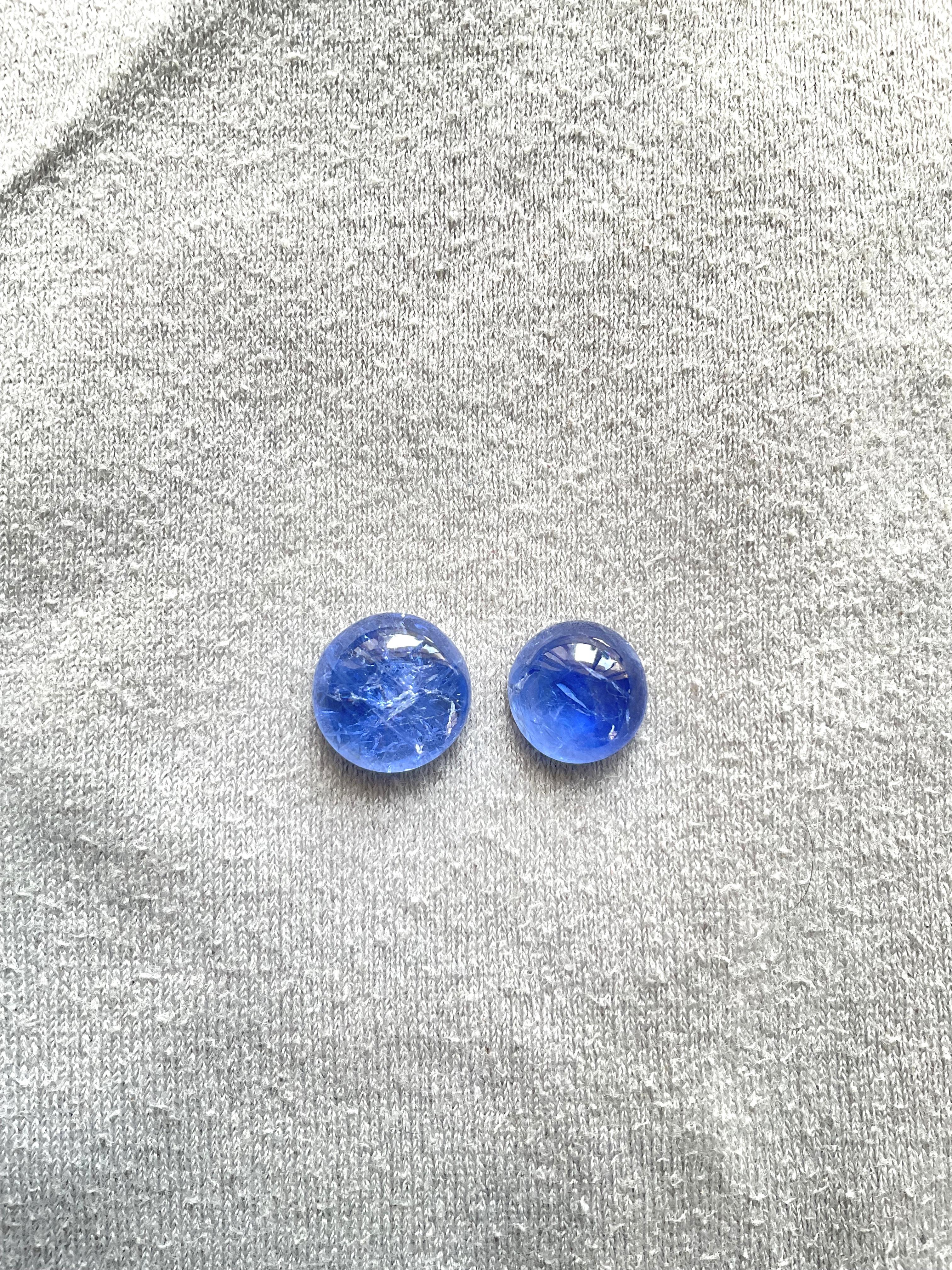 Women's or Men's 16.41 Carats Burmese Blue Sapphire No Heat Round cabochon Natural sapphire gem For Sale