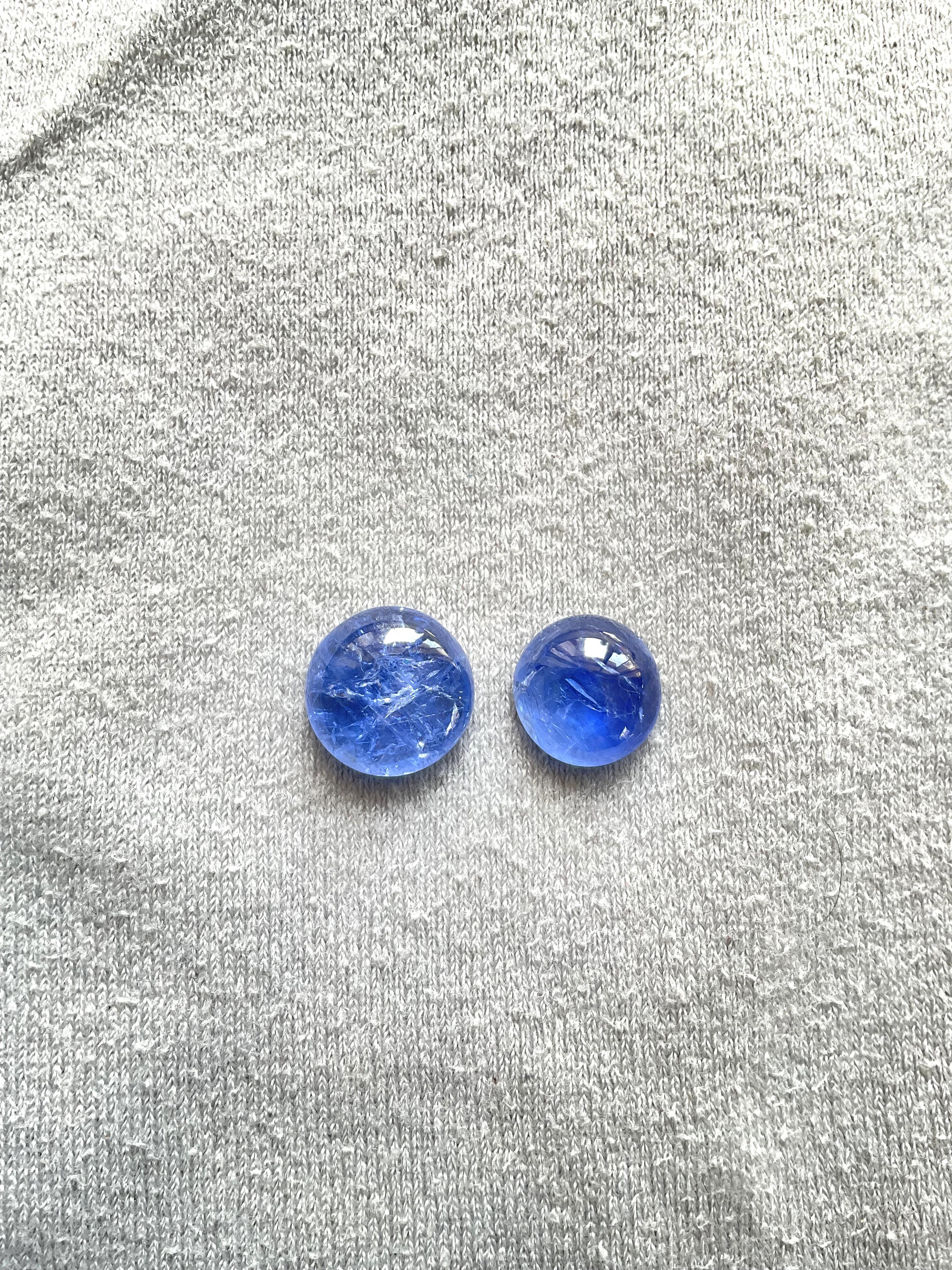 16.41 Carats Burmese Blue Sapphire No Heat Round cabochon Natural sapphire gem For Sale 2