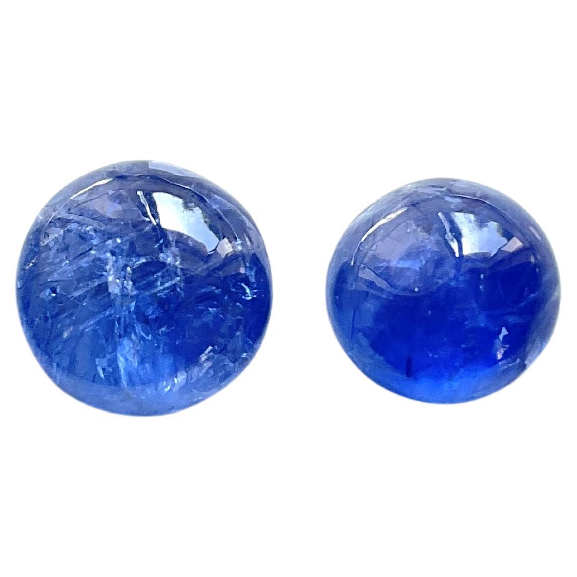 16,41 Karat Burmese Blue Sapphire No Heat Runder Cabochon Natürlicher Saphir Edelstein im Angebot