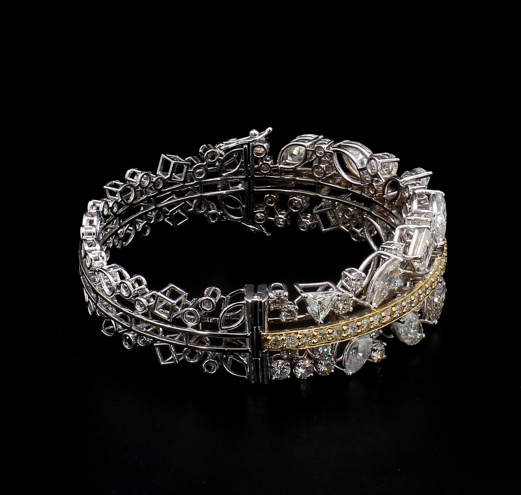 Bracelet en or 14k avec diamant Harmony de 16,42 carats Unisexe en vente