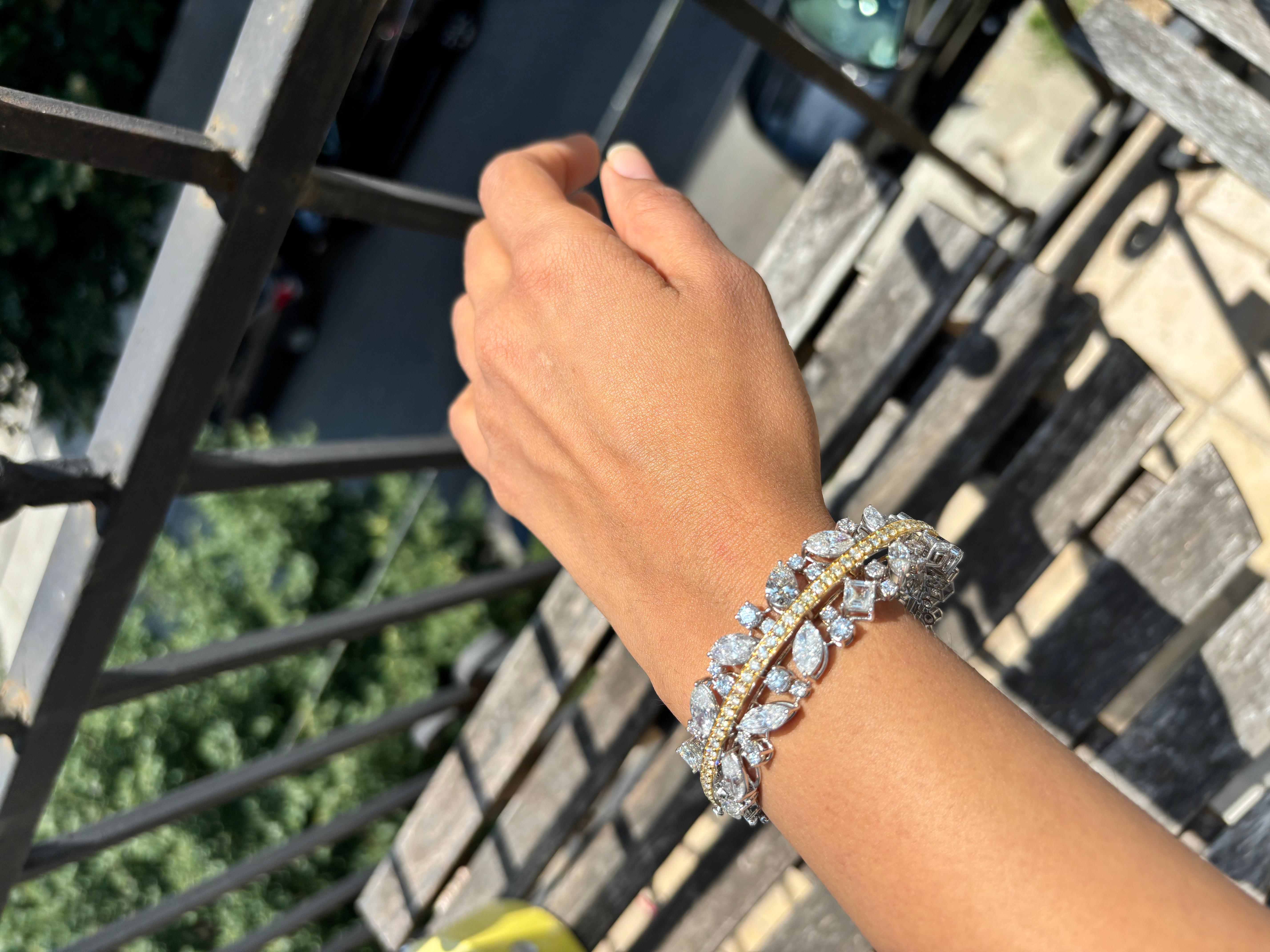 Bracelet en or 14k avec diamant Harmony de 16,42 carats en vente 1
