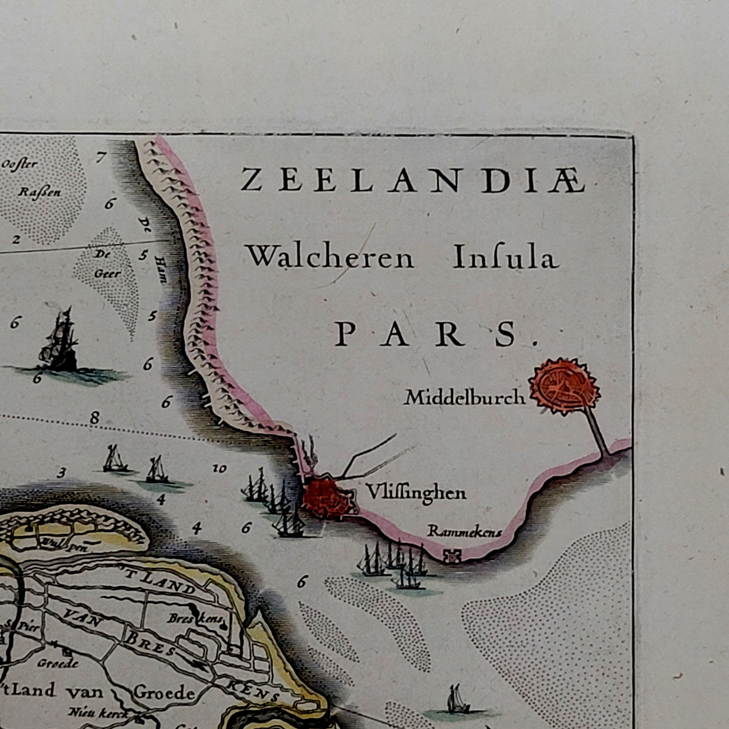 XVIIIe siècle et antérieur 1643 Carte Willem&Joan Blaeu NW Flanders 