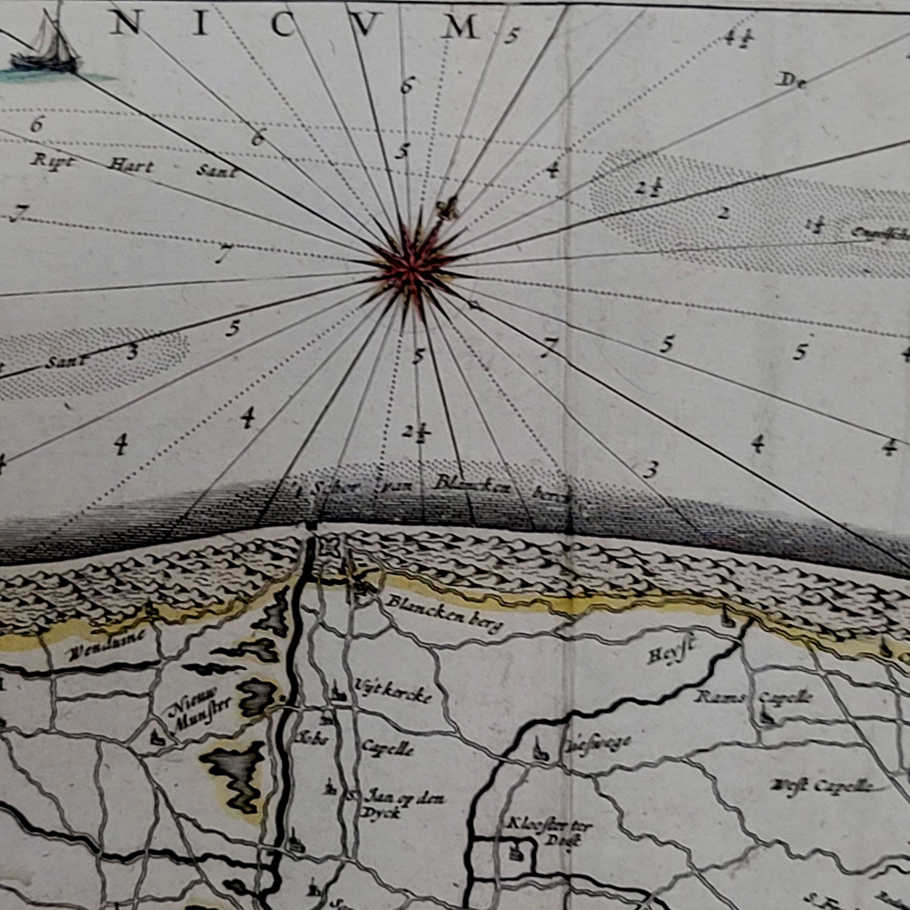 Papier 1643 Carte Willem&Joan Blaeu NW Flanders 