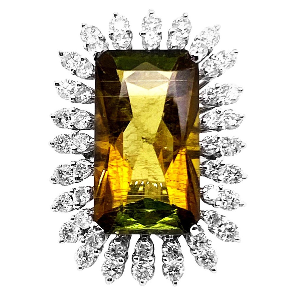 14 Karat natürliches Kupfer mit 16,43 Karat Paraiba-Turmalin, mit G-Ring im Angebot