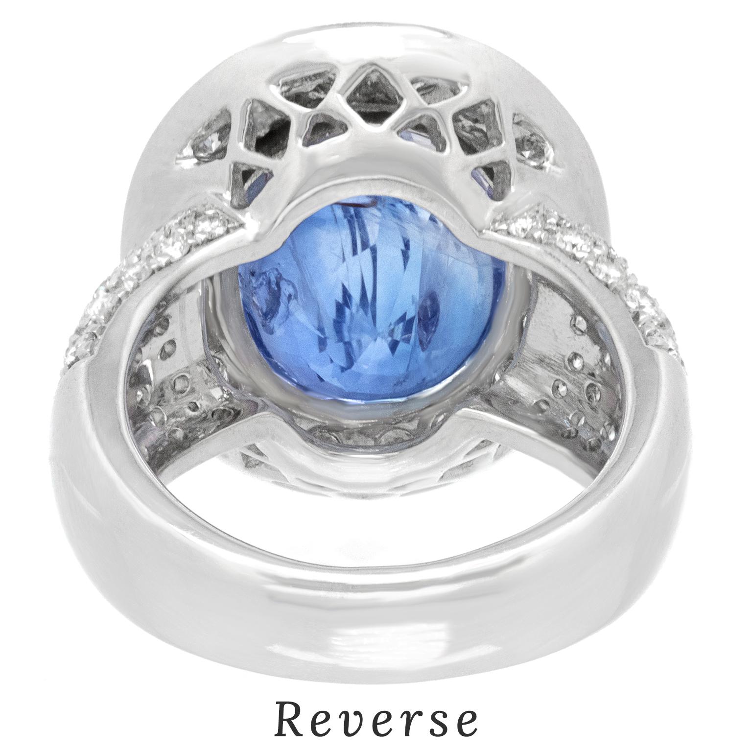 16.43ct No Heat Ceylon Sapphire and Diamond Ring For Sale 5