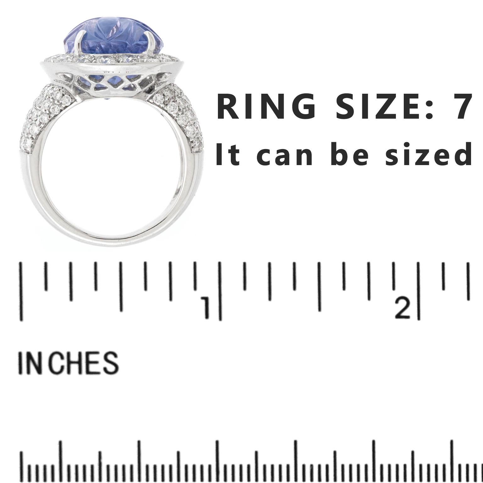 16.43ct No Heat Ceylon Sapphire and Diamond Ring For Sale 1