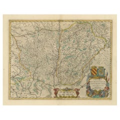 Antique 1644 Janssonius Original Wine Regions Map: The Ducal and Comital Burgundy