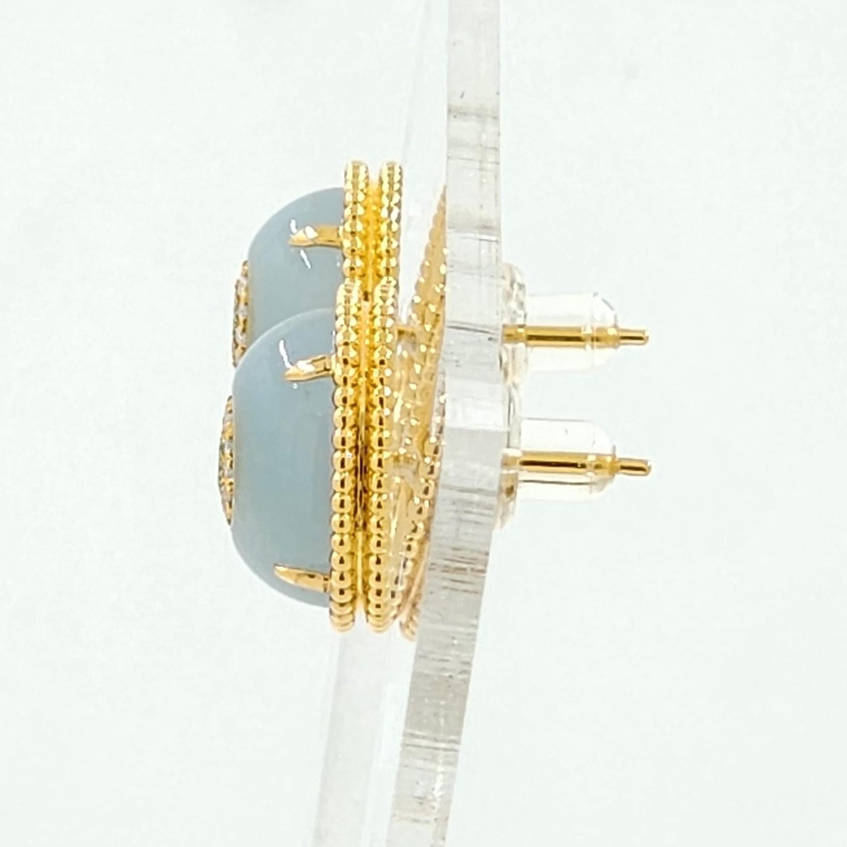 16,45 Karat Aquamarin und Tsavorit-Ohrring aus 18 Karat vergoldetem Sterlingsilber (Zeitgenössisch)