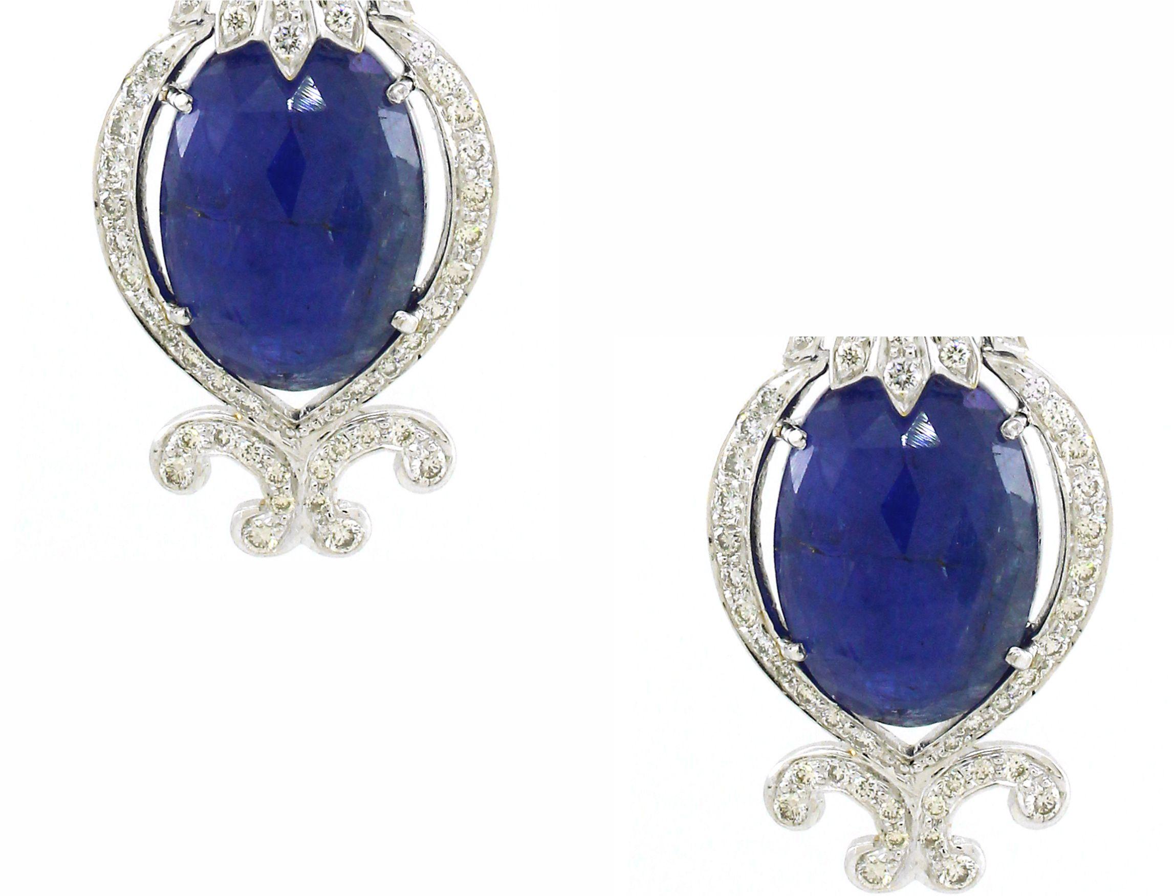 Modern 16.45 carats of Tanzanite Earrings For Sale
